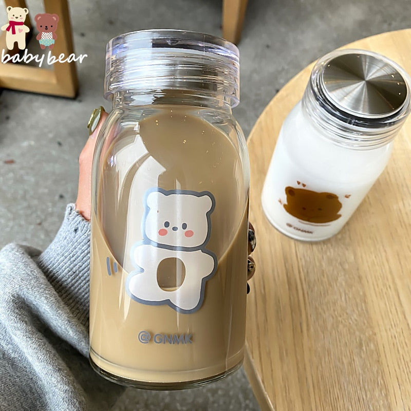 Kawaii Glass tumbler, Cute glass tumbler