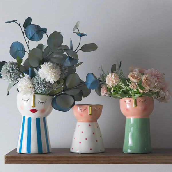 Whimsical Face Vases