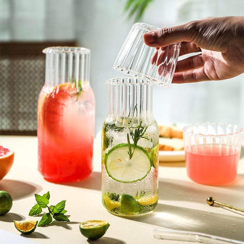 Strawberry Glass Water Carafe with Glass Tumbler