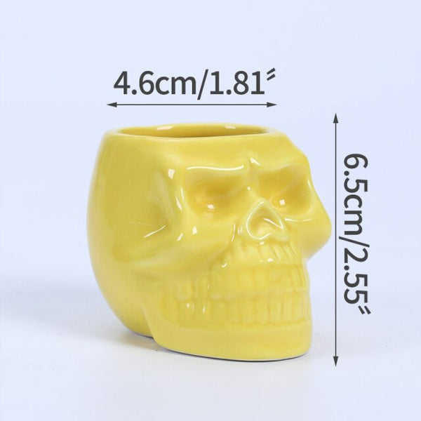 skull shape ceramic succulent flower pot b